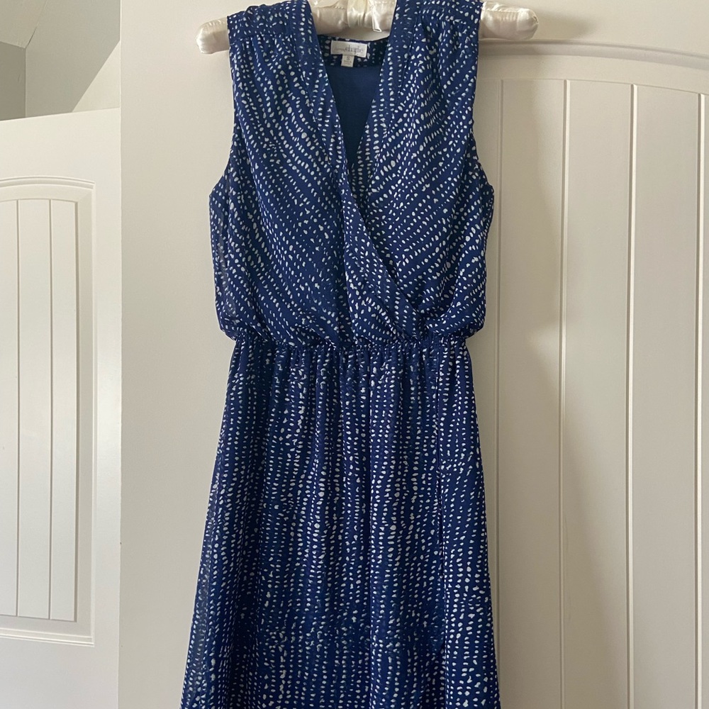 Charming Charlie size S blue and white dress.